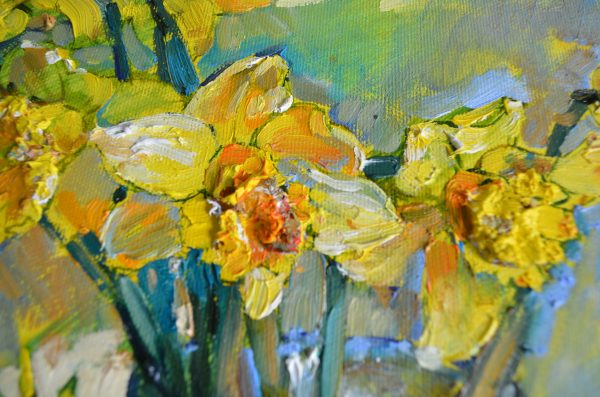 Yellow daffodils - impasto painting