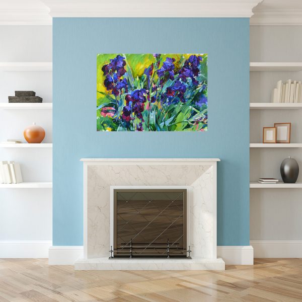 Ботаническая живопись - синие ирисы