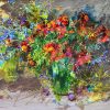 abstract marigold painting
