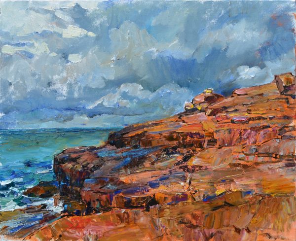 Картина українського художника море, купити картину море, Чорне море живопис, картина скелі над морем